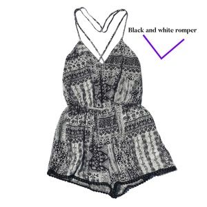 Brand new black and white romper